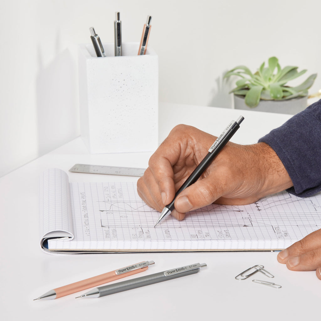 Paper Mate Advanced Mechanical Pencils, Premium Metal Barrels 0.5 mm #2 Pencils, 2 Count