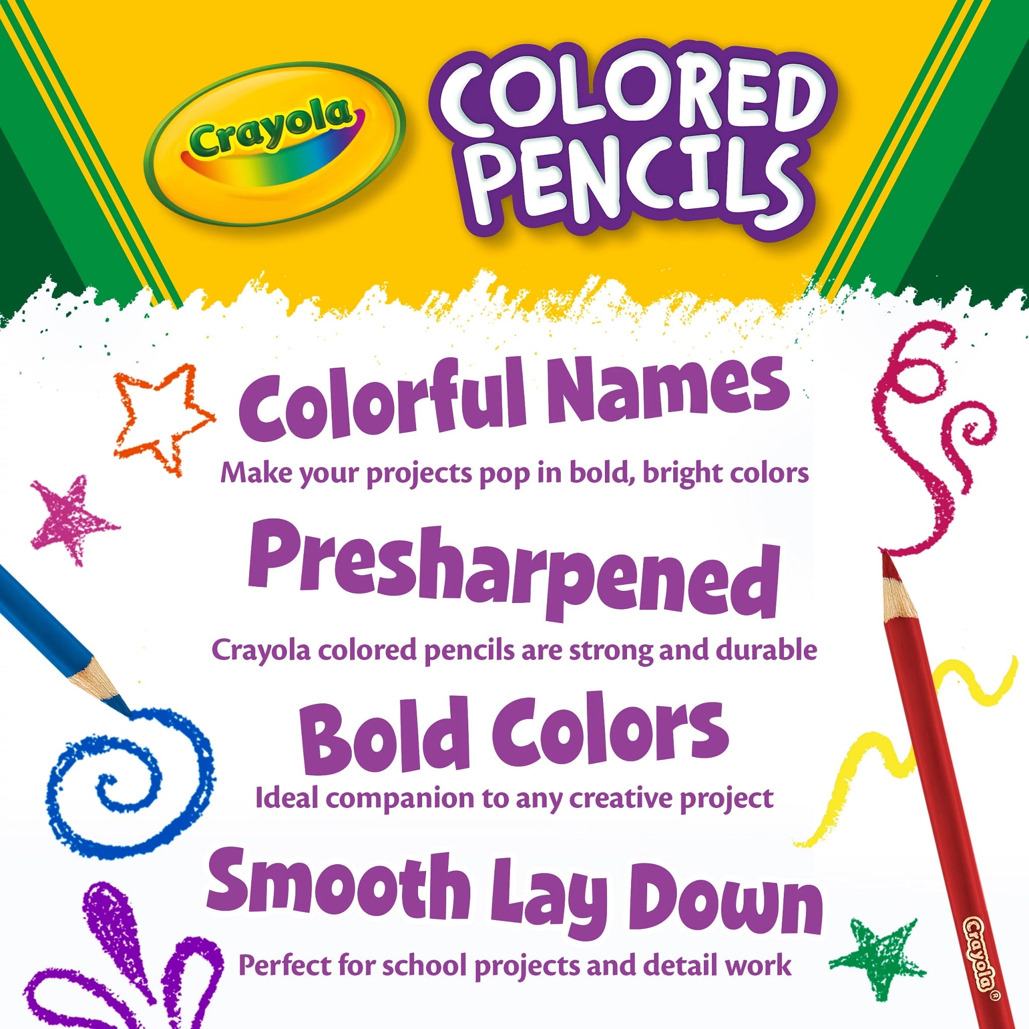 Crayola 24ct Colored Pencils, Assorted Colors, Pre-Sharpened, 36 Pack, Bulk Kids School Supplies