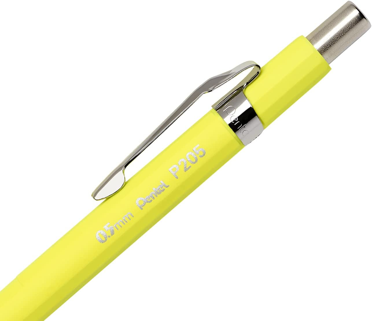 Pentel P205 Series Mechanical Automatic Pencils - 0.5mm - Fluorescent Yellow Barrel - Single