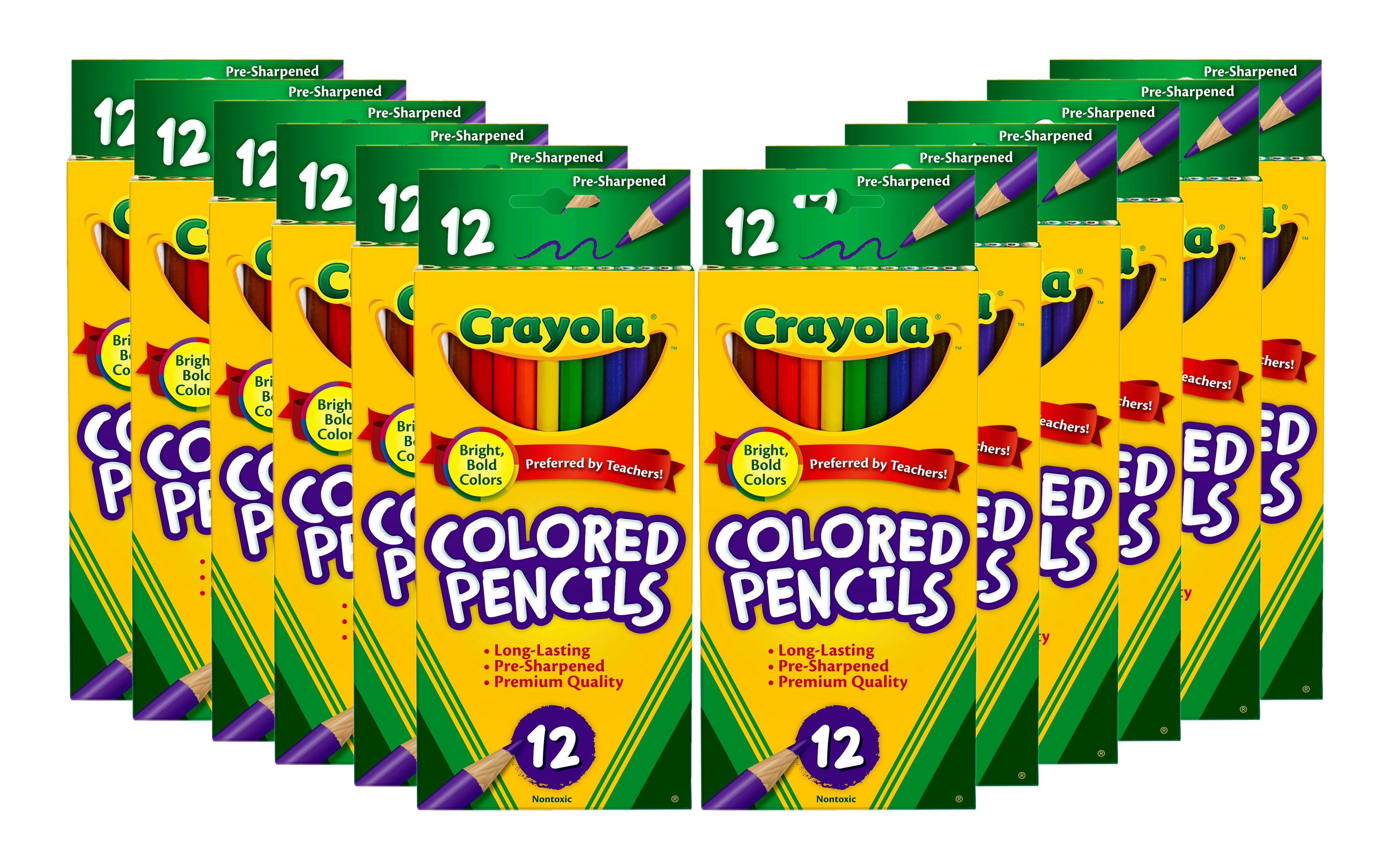 Crayola 12 Count Colored Pencils, 12 Pack Bundle, 144 Pieces, Child Ages 3+