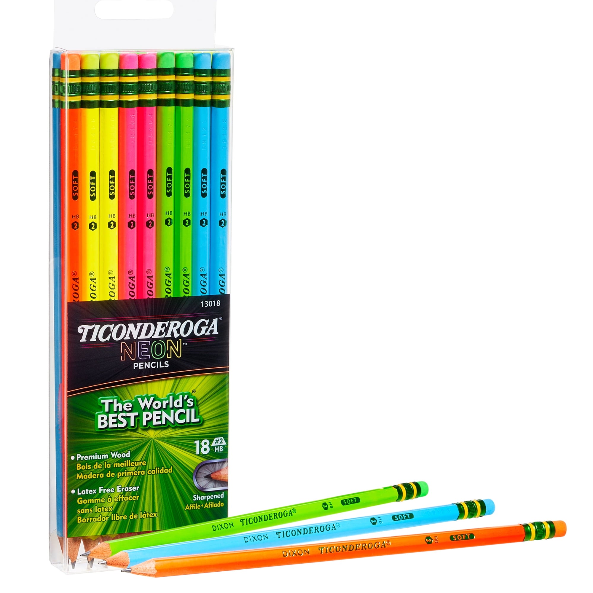 Ticonderoga Neon Pencil, 18 Per Pack, 2 Packs