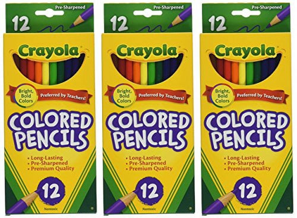 crayola 68-4012 colored pencils, 12-count, pack of 3, assorted colors