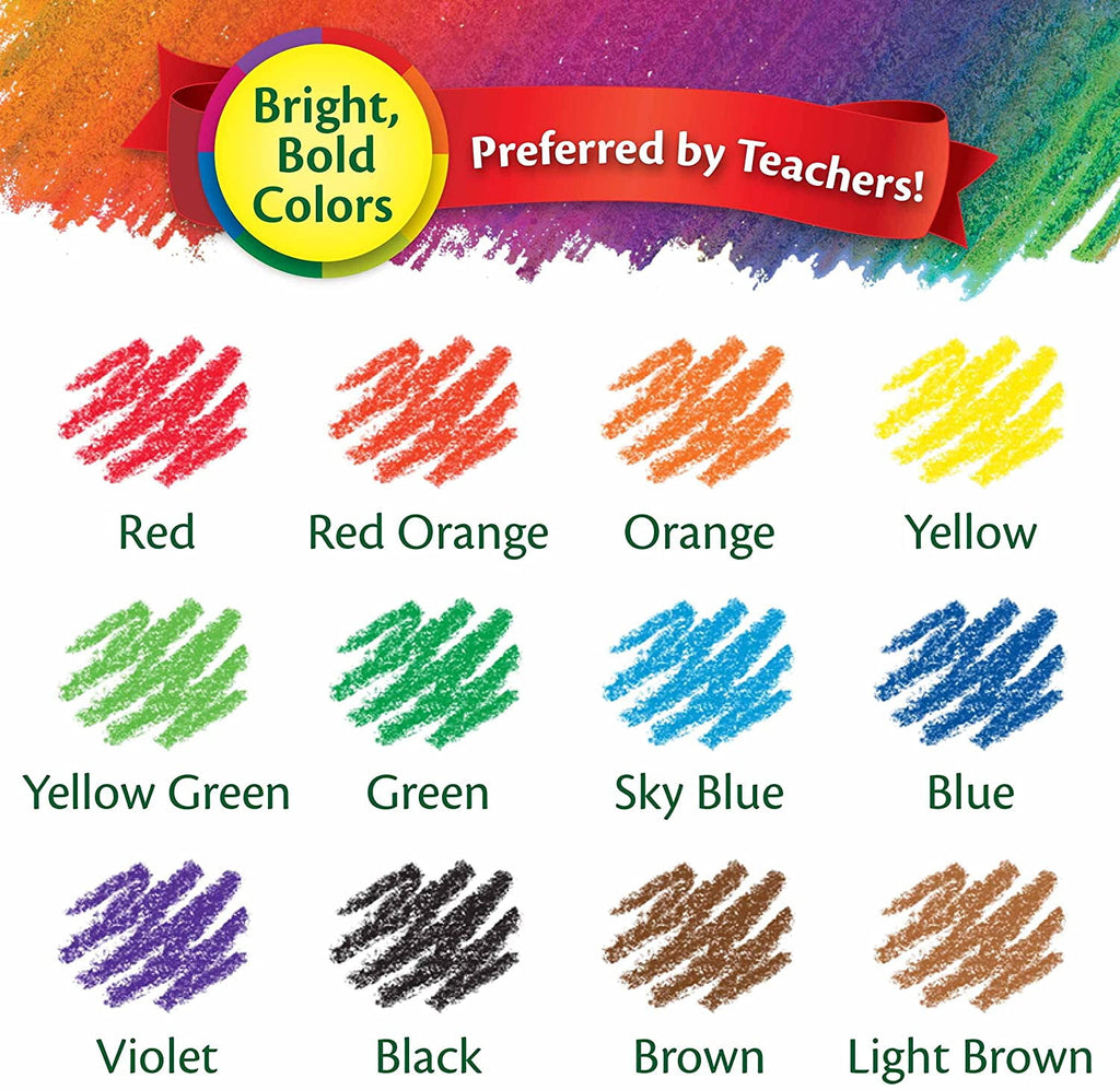 Crayola Erasable Colored Pencils, 12 Non-Toxic, Pre-Sharpened, Kids 4 & Up, Colors may vary