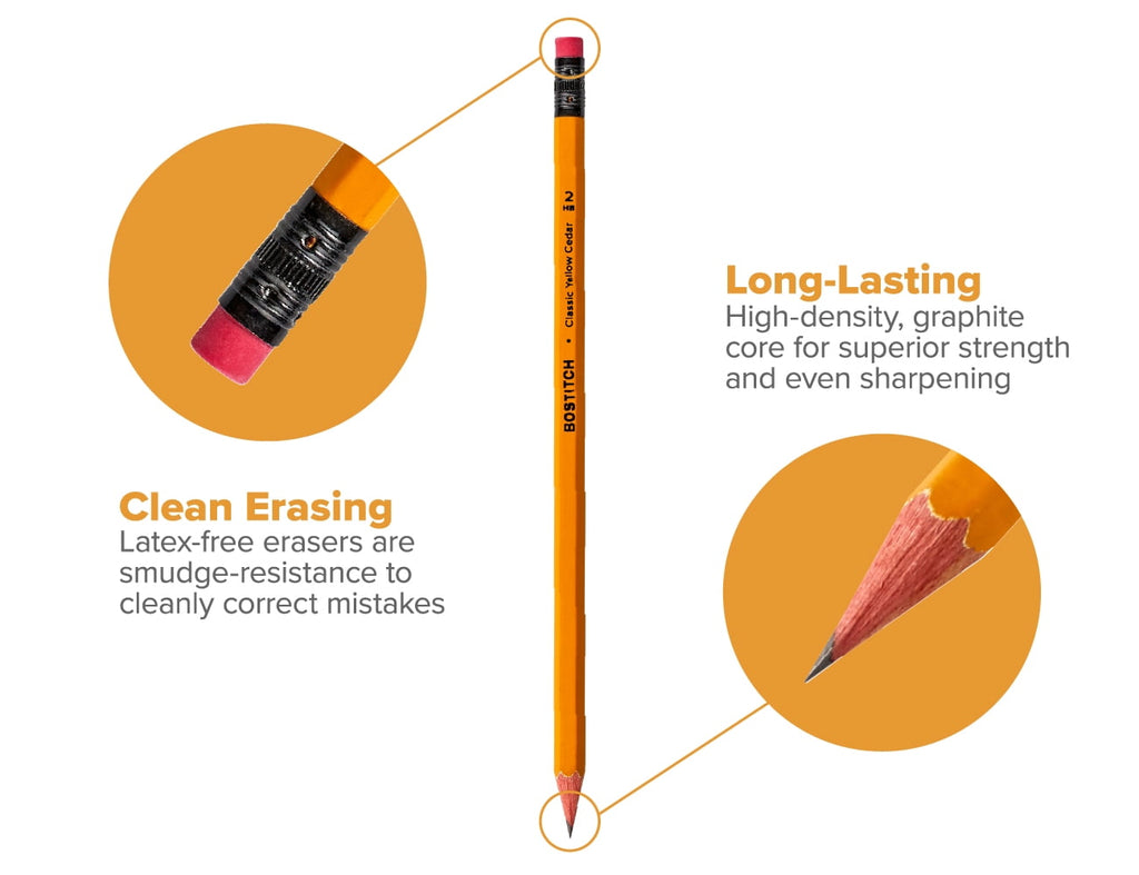 Bostitch Office Premium American Cedar Pencils, 2-Pack (BACP12Y-2PK)