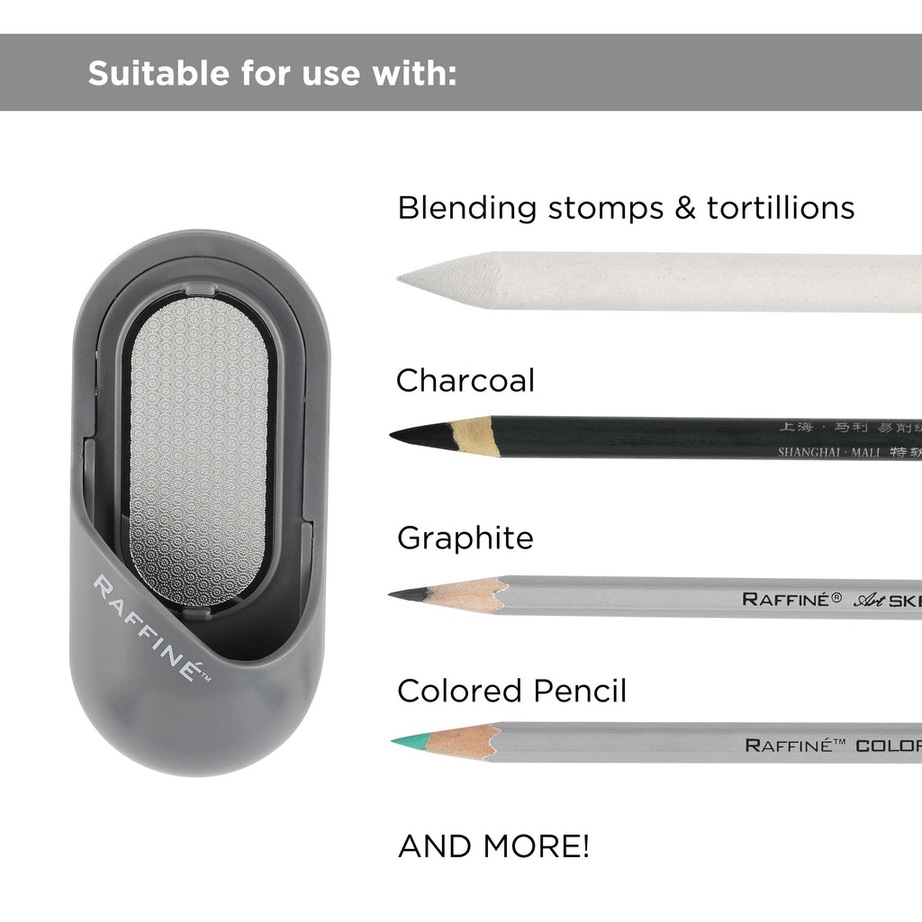 Raffine Pencil & Charcoal Grinder - Reusable Metal Sharpener for Pencils, Charcoal, Conte, Pastels, & More!