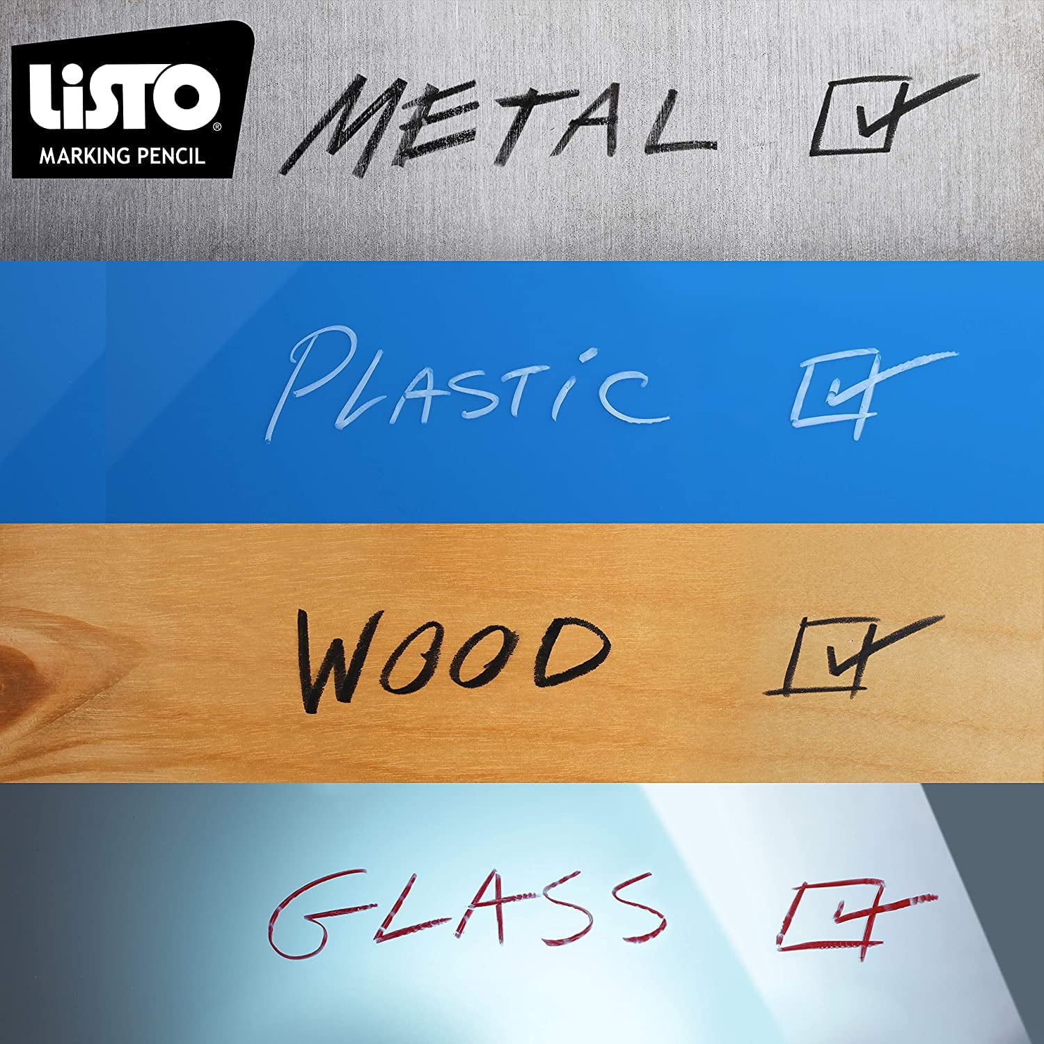 Listo 1620 Marking Pencil, Box of 12, WHITE NEW