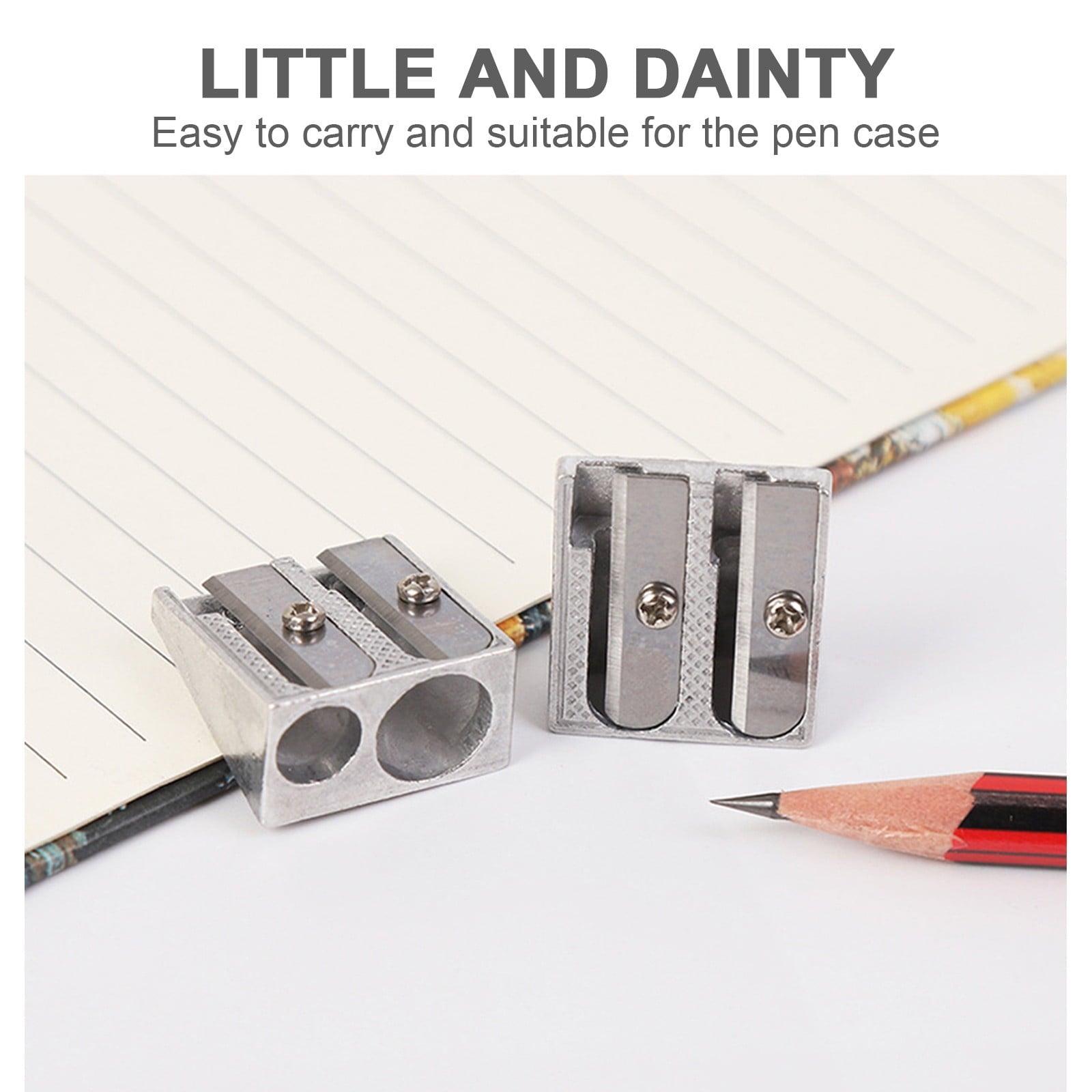 Blukids 12 Pack Mini Manual Pencil Sharpeners with One Hole Portable & Durable Aluminum Penccil Sharpeners for Adults Office Supplies