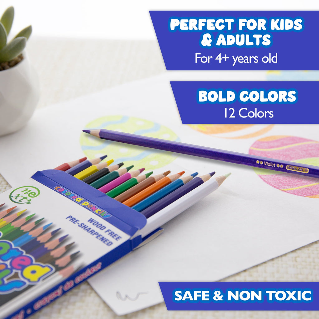 BAZIC 12 Colored Pencils, Set for Art Drawing Sketching, 1-Pack