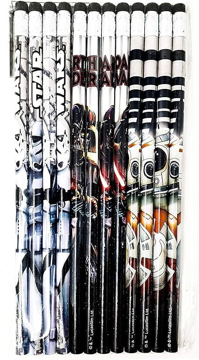 Lucasfilm Star Wars Pencils, #2 HB Lead, Assorted Colors, 12 Count