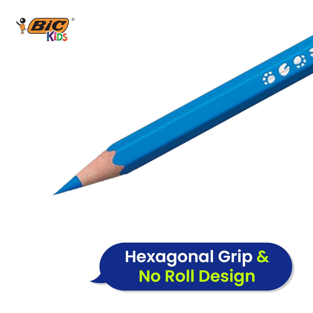 BIC Kids 12 Pack Evolution Coloured Pencils, Vivid, Easy to Sharpen, Extra Durable for School