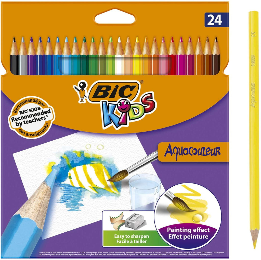 BIC Kids Aquacouleur Colouring Pencils 24 Pack