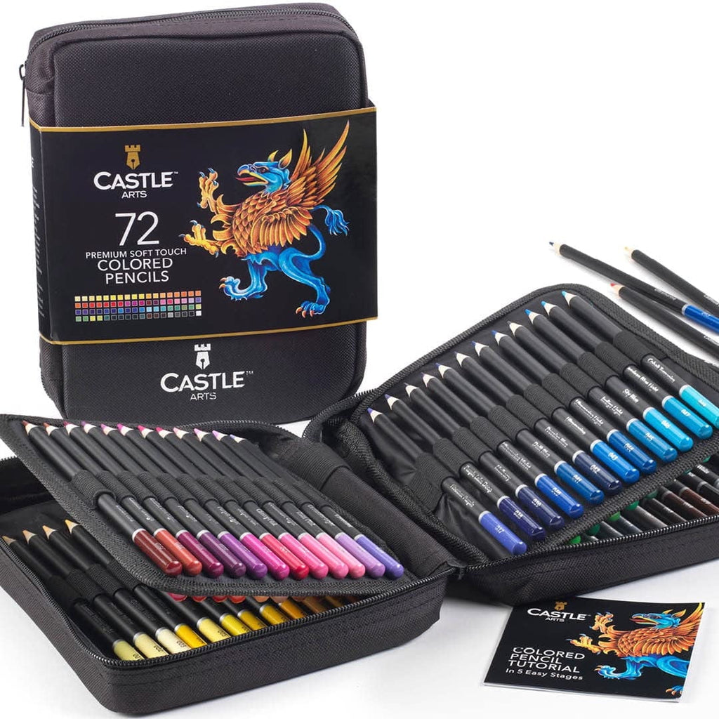 Castle Art Supplies 72 Colored Pencils Zipper-Case Set