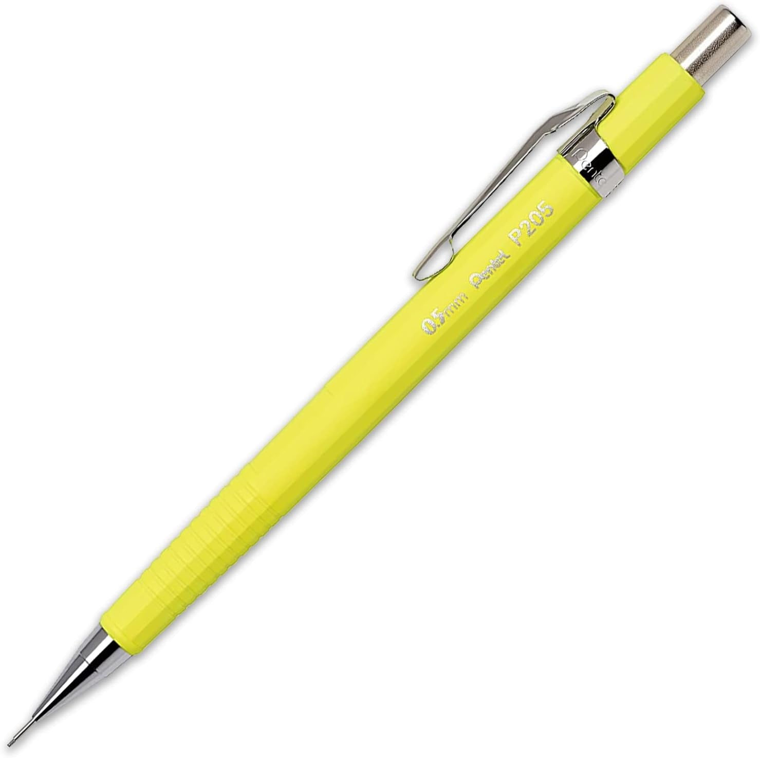 Pentel P205 Series Mechanical Automatic Pencils - 0.5mm - Fluorescent Yellow Barrel - Single