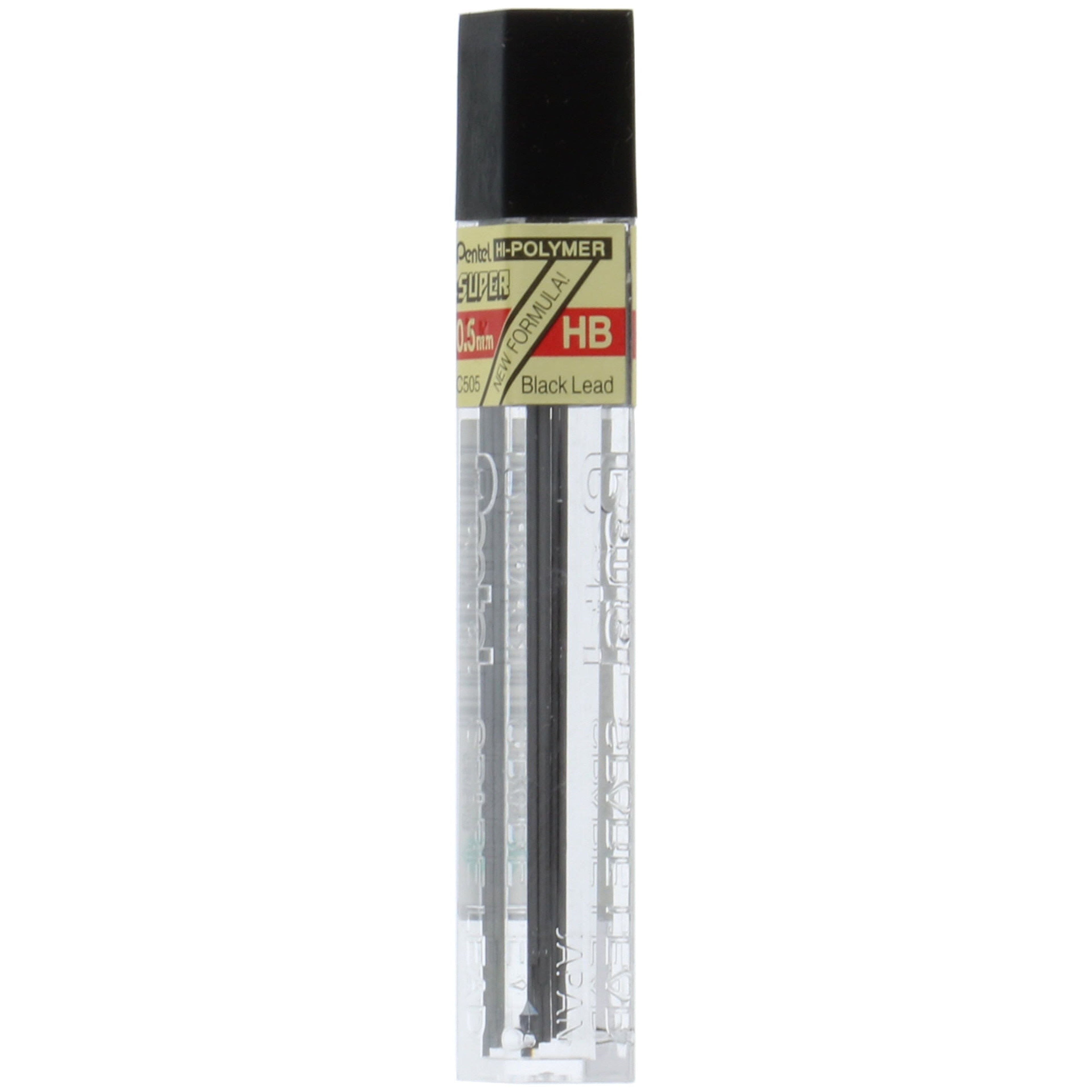 Pentel Super Hi-Polymer Leads, .5mm, HB, 12/Pkg.