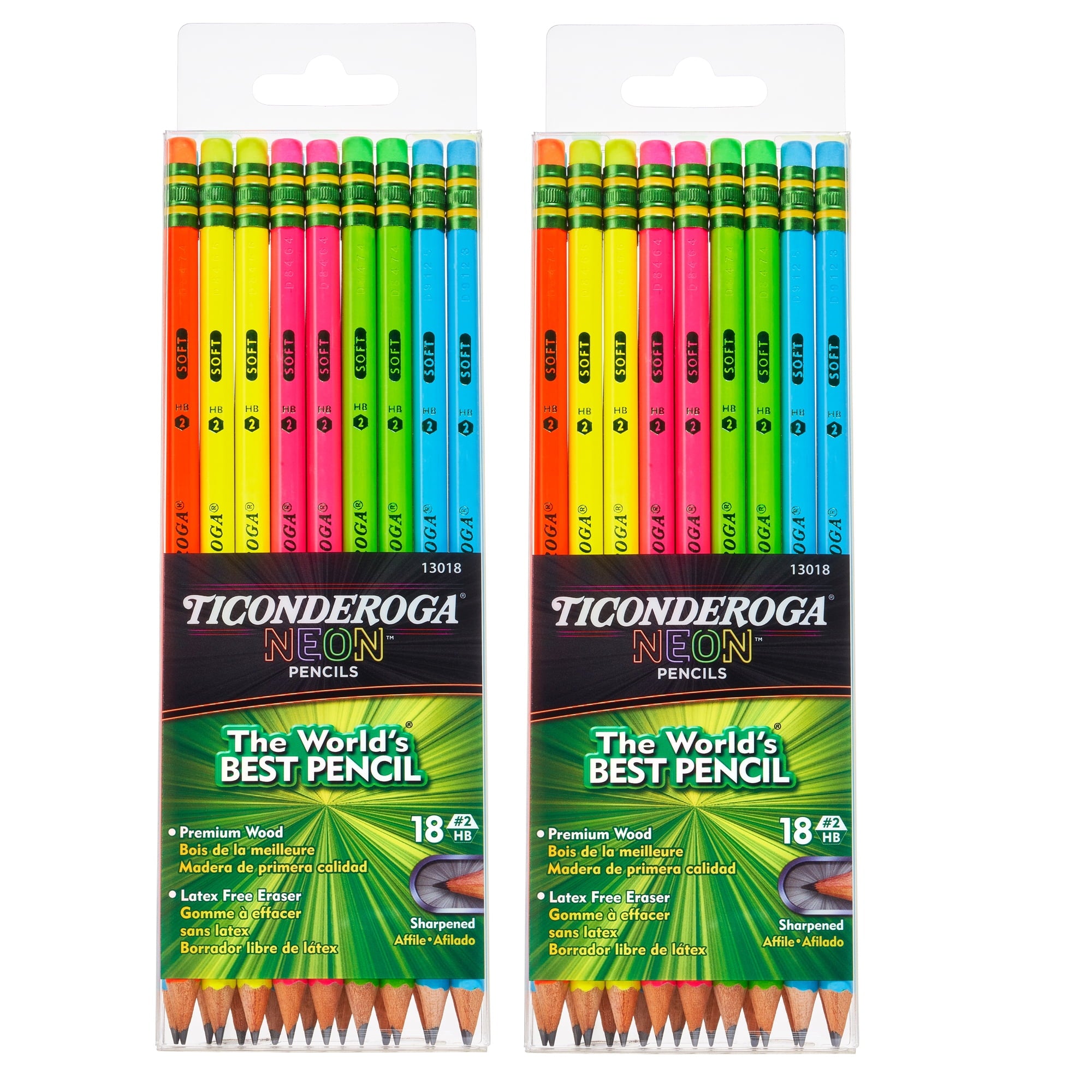 Ticonderoga Neon Pencil, 18 Per Pack, 2 Packs