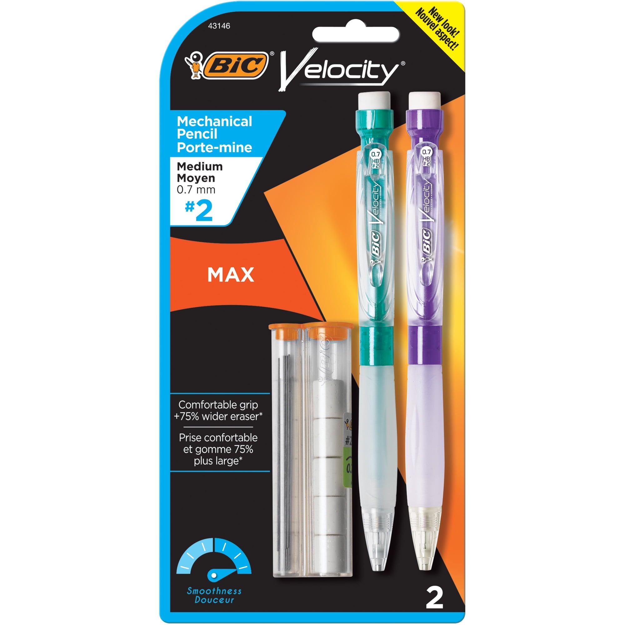 Velocity Max Pencil, 0.7 Mm, Hb (#2.5), Black Lead, Assorted Barrel Colors, 2/pack | Bundle of 5 Packs