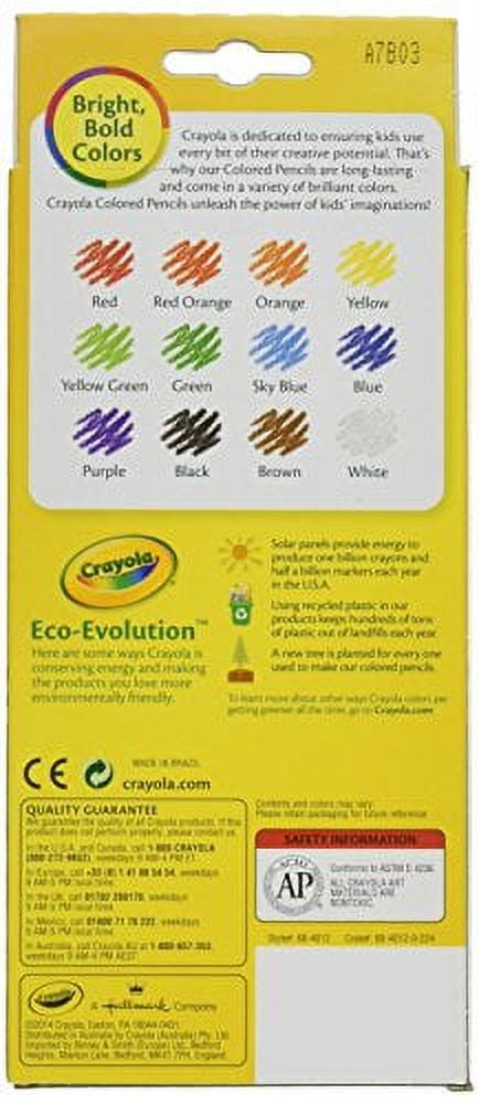 crayola 68-4012 colored pencils, 12-count, pack of 3, assorted colors