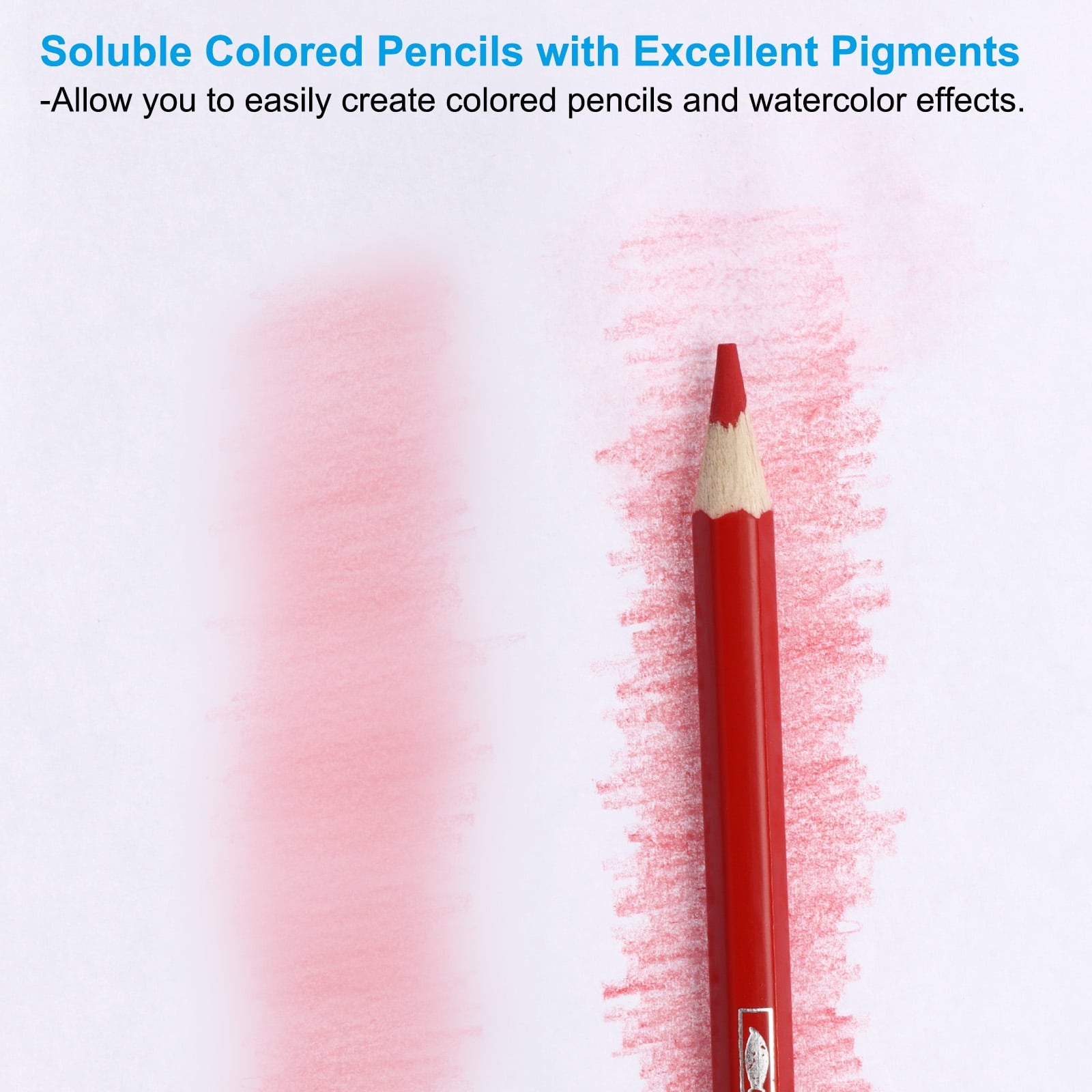 Uxcell Watercolor Pencil for Blending, Coloring, Sketch Drawing, Painting, 6Pcs, Black