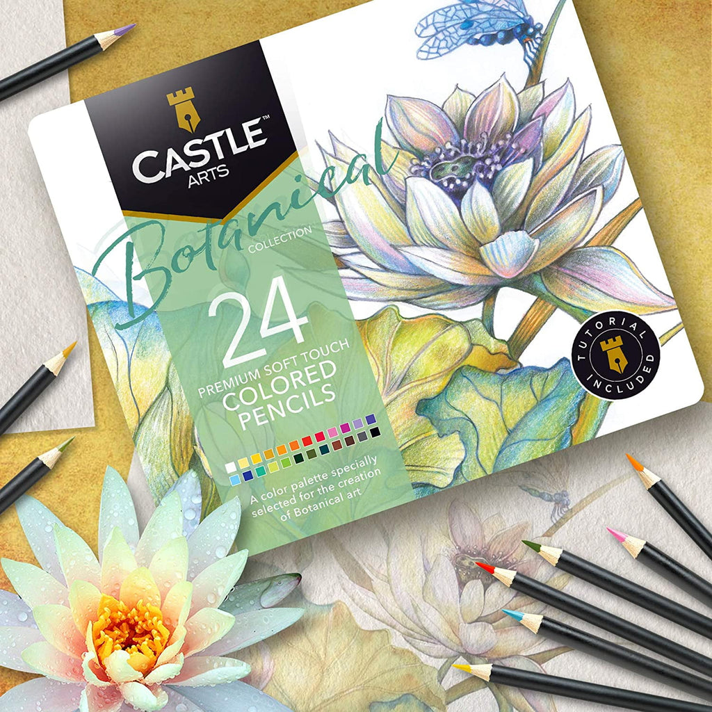 Castle Art Supplies Botanical Collection Colored Pencils (24 Count)