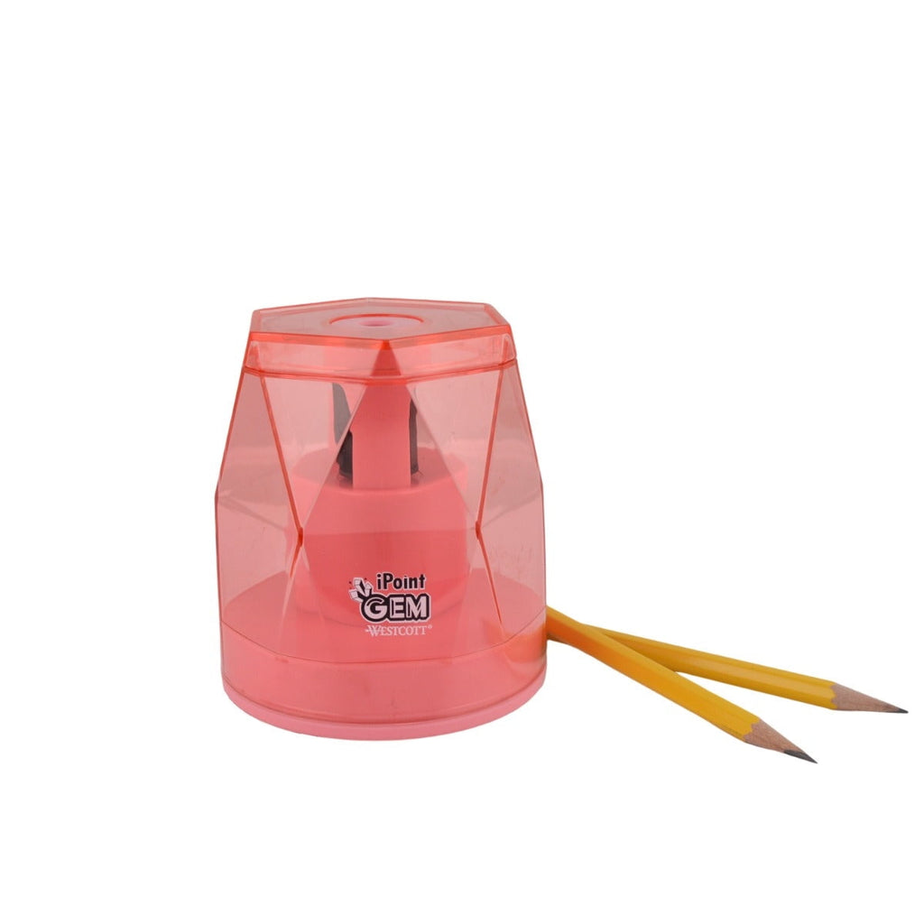 Westcott iPoint GEM Battery Pencil Sharpener, Pink (00578-PARENT)