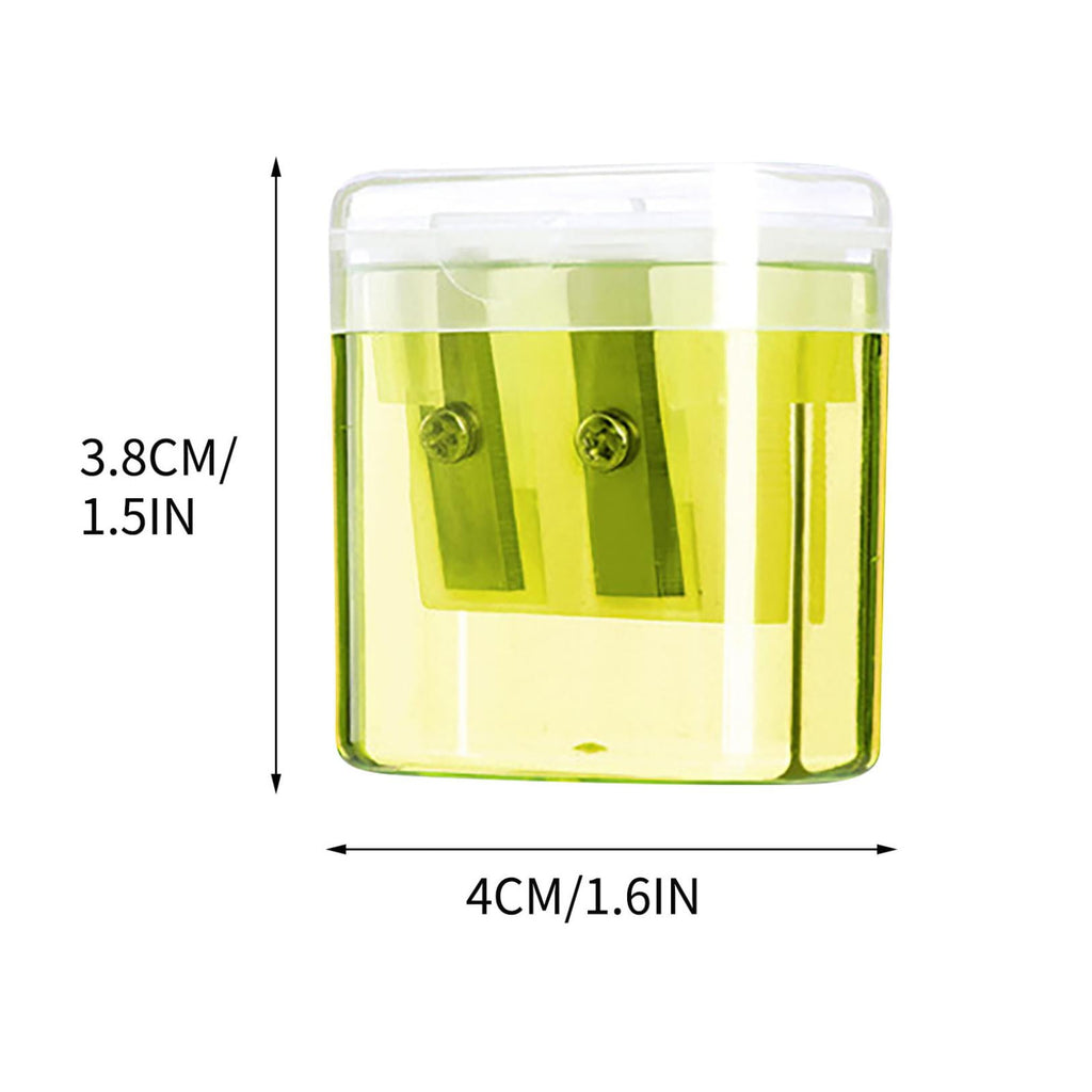 Cinvoph 12 Pcs Pencil Sharpeners Manual, Dual Holes Multicolored Handheld Pencil Sharpenerwith Lid for Adults Students Home Office