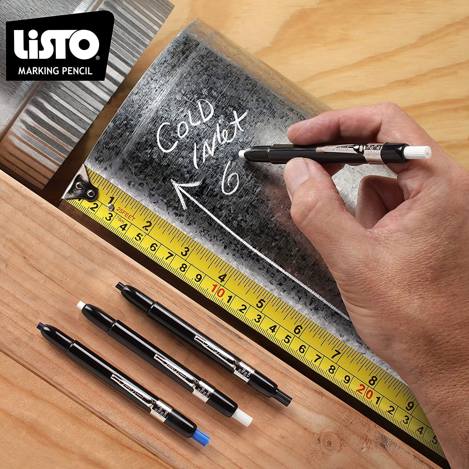 Listo 1620 Marking Pencil, Box of 12, WHITE NEW