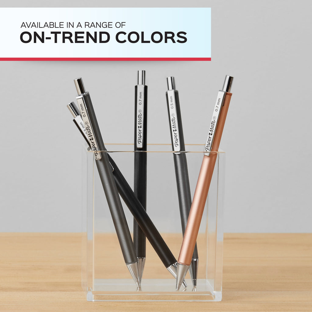 Paper Mate Advanced Mechanical Pencils, Premium Metal Barrels 0.5 mm #2 Pencils, 2 Count