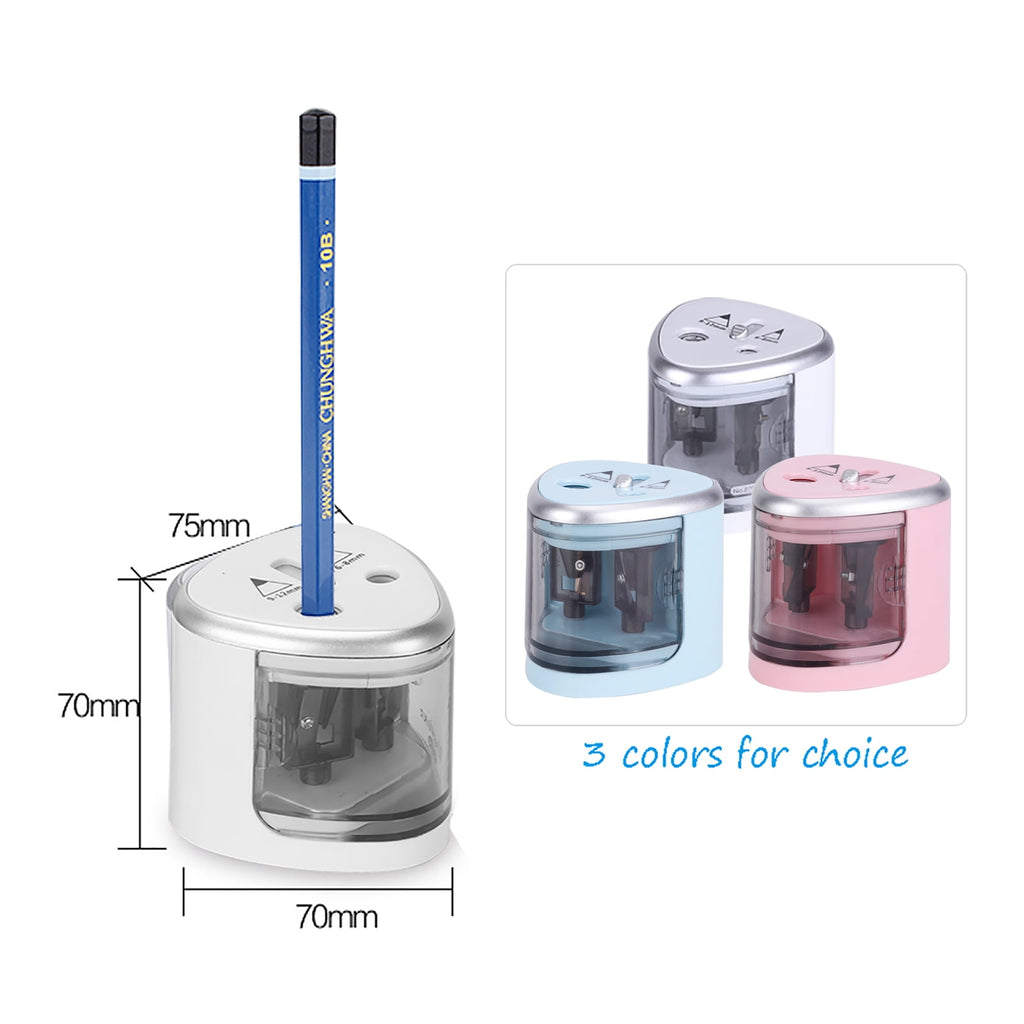 tenwin Sharpener,Operated With 2 9-12mm) Student Silver With 2 / Battery Operated 2 / 9-12mm) Qisuo Defen Operated Pencil Pencil Huiop Jabey